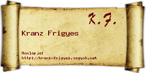Kranz Frigyes névjegykártya